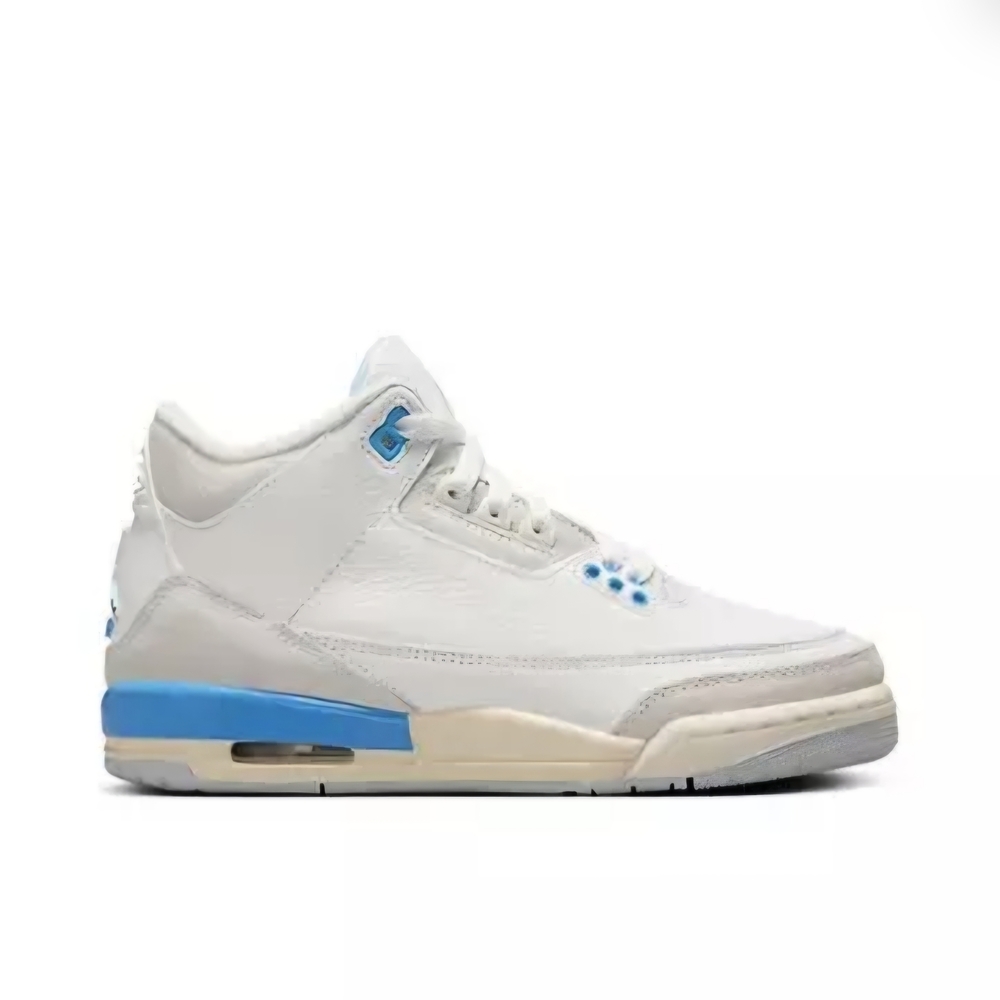 Men's White and Blue Jordan Retro 3